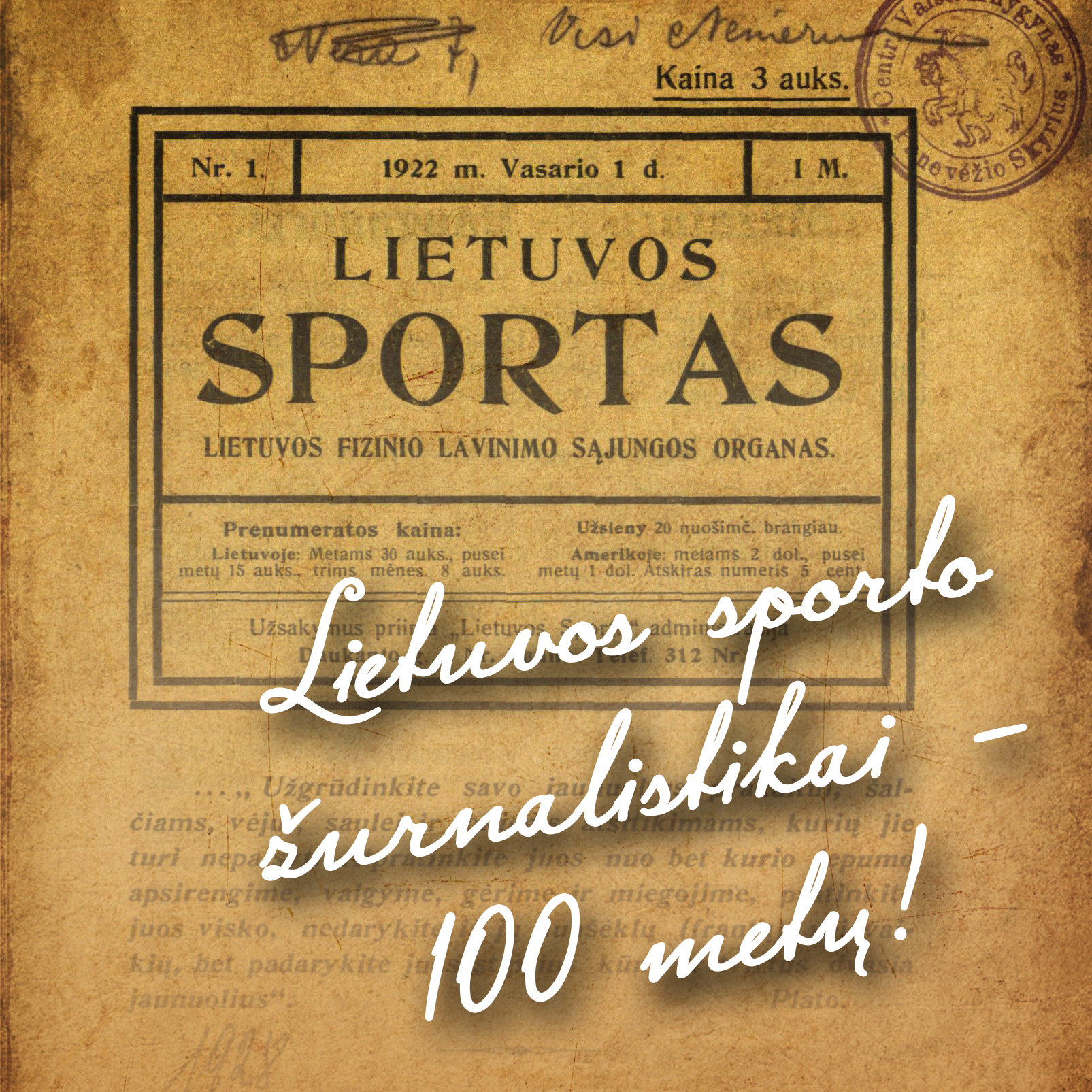 Lietuvos sporto žurnalistikai – 100 metų!