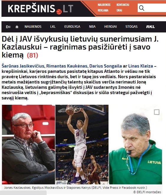 Geriausiu kovo mėn. straipsnio autoriumi pripažintas J. Sarapas