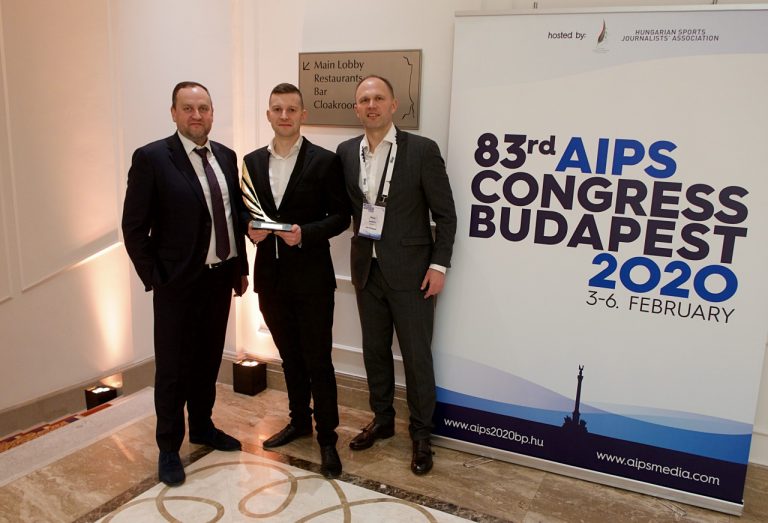 AIPS kongrese Budapešte – didžiųjų sporto organizacijų vadovai ir laureatas iš Lietuvos