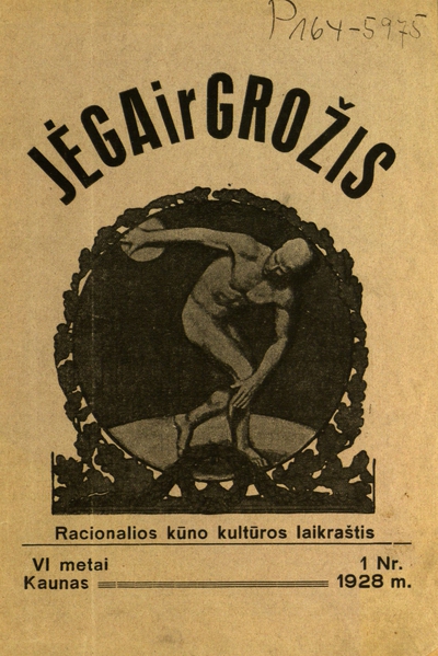 Laikraščio „Jėga ir grožis“ 1928 m. 1 numerio viršelis